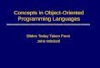 Concepts in Object-Oriented Programming Languages
