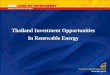 Thailand Investment Opportunities In Renewable Energy