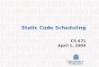 Static Code Scheduling