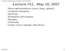 Lecture #11,  May 10, 2007