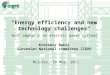 "Energy efficiency and new technology challenges"