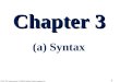 Chapter 3 (a) Syntax