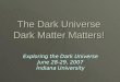 The Dark Universe Dark Matter Matters!