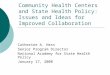 Community Health Centers and State Health Policy: Issues and Ideas for Improved Collaboration
