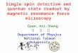 Single-spin detection and quantum state readout by magnetic resonance force microscopy