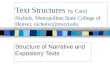 Text Structures by Carol Nichols, Metropolitan State College of Denver, nicholsc@mscd