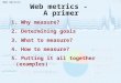 Web metrics -  A primer
