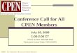 Conference Call for All CPEN Members