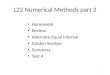 L22 Numerical Methods part 2