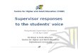 Supervisor responses  to the students' voice