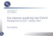 De interne audit bij het FAVV Raadgevend Comité - oktober 2007