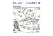 Bio. 230 --- Evolution  III