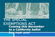 THE SPECIAL EXEMPTIONS Act
