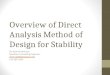 Overview of Direct Analysis Method of Design for Stability