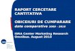 RAPORT CERCETARE CANTITATIVA   OBICEIURI DE CUMPARARE d ate comparative  2009 - 2010