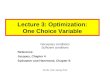 Lecture 3:  Optimization : One Choice Variable