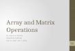 Array and Matrix Operations