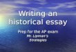 Writing an historical essay