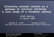 Diversity-related content as a  gateway to critical thinking:  A case study of a freshman seminar