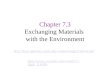 Chapter 7.3 Exchanging Materials  with the Environment