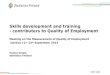 Skills development and training - contributers to Quality of Employment