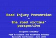 Road Injury Prevention - the road victims’ perspective Brigitte Chaudhry
