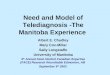Need and Model of Telediagnosis -The Manitoba Experience