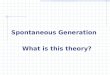Spontaneous Generation What is this theory?