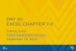 Day 10: Excel Chapter 7-8