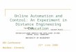 Online Automation and Control: An Experiment in Distance Engineering Education