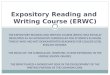 Expository Reading and  Writing Course (ERWC)