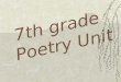 7th grade  Poetry Unit