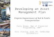 Developing an Asset Management Plan Virginia Department of Rail & Public Transportation