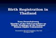 Birth Registration in Thailand