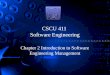 CSCU 411  Software Engineering