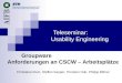 Teleseminar:            Usability Engineering
