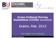 Cross-Cultural Survey Guidelines (CCSG)  workshop Dublin, Feb. 2012