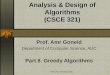 Analysis & Design of Algorithms (CSCE  321)