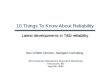 10 Things To Know About Reliability