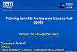 Training benefits for the safe transport of goods