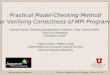 Practical Model-Checking Method For Verifying Correctness of MPI Programs