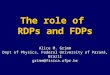 RDPs and FDPs in the abridged  final report of CAS-16
