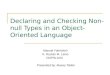 Declaring and Checking Non-null Types in an Object-Oriented Language
