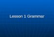 Lesson 1 Grammar