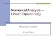 Numerical Analysis – Linear Equations(I)