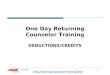 One Day Returning Counselor Training