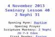 4 November 2013  Seminary  Lesson 40 2 Nephi 31
