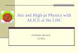 Jets and High-pt Physics with ALICE at the LHC