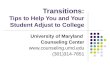 Transitions: Tips to Help You and Your Student Adjust to College