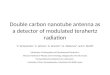 Double carbon nanotube antenna as a detector of modulated terahertz radiation